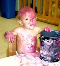 Billy Age 3 loves to paint with the zombies........... body parts.