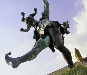 Bronze statue of the town jester
