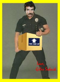 A cop with a large package